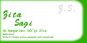 zita sagi business card